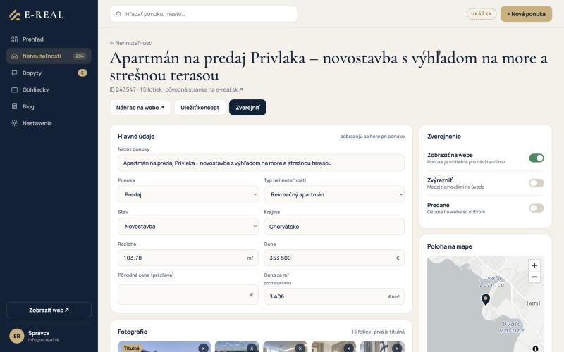 Náhľad administrácie